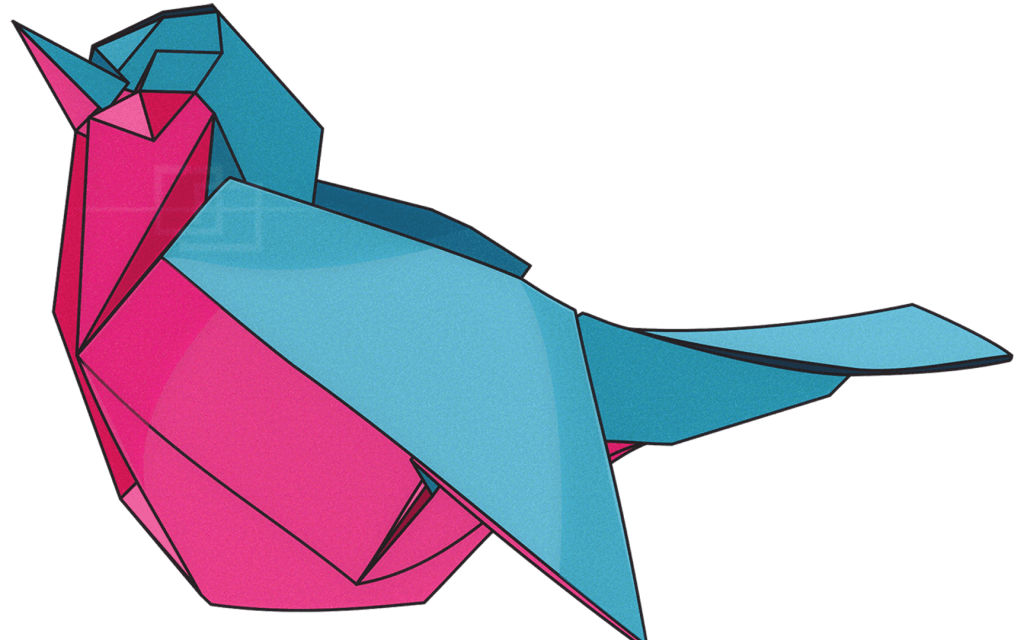 Origami Chickadee illustration by Himanshu Agrawal Mumbai India orukami